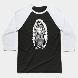 Coatlicue Guadalupe White Version Baseball T-Shirt